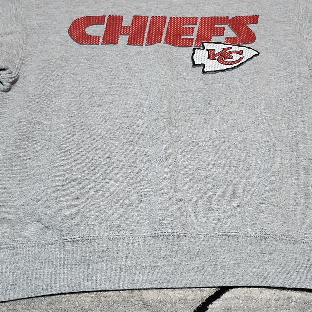 VINTAGE NFL KANSAS CITY CHIEFS GRAPHIC GRAY CREW-NECK SWEATSHIRT LARGE - Picture 7 of 14